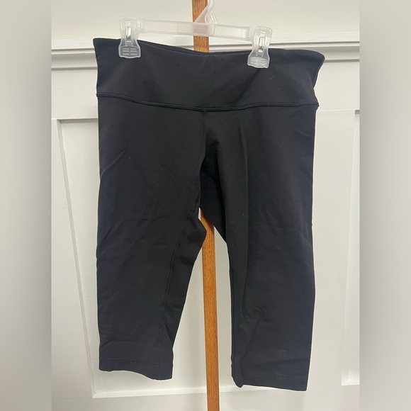 Lululemon Athletica Black Crop Leggings Drawstring Waist sz 10 - Picture 1 of 8